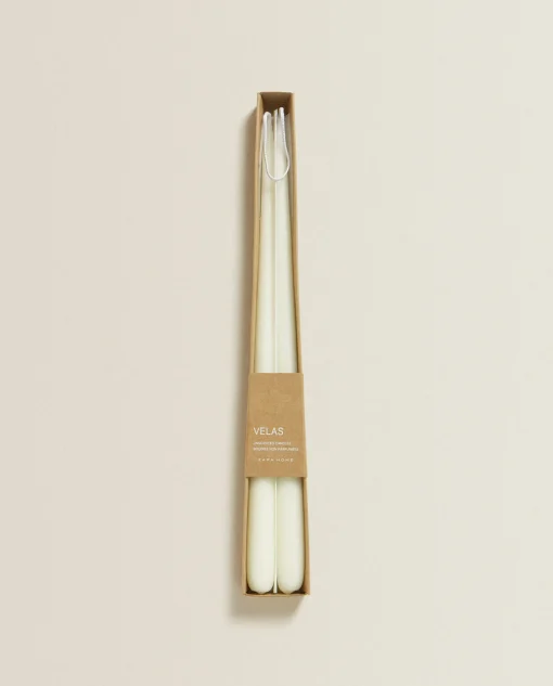 Candles*ZARA Home Taper Candle (Pack Of 2) White
