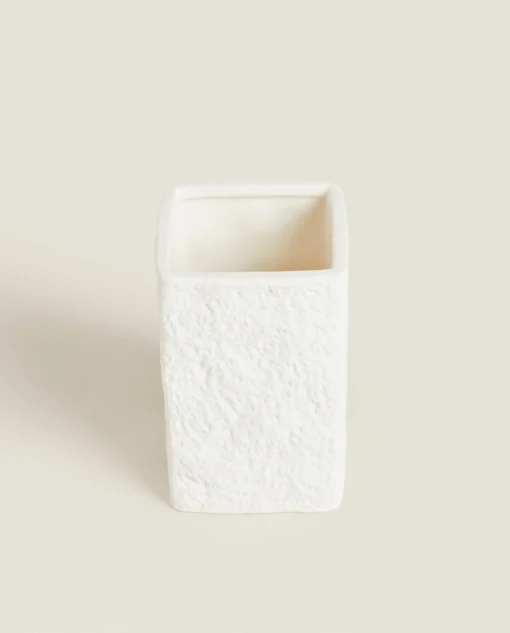 Glasses*ZARA Home Textured Design Ceramic Tumbler White