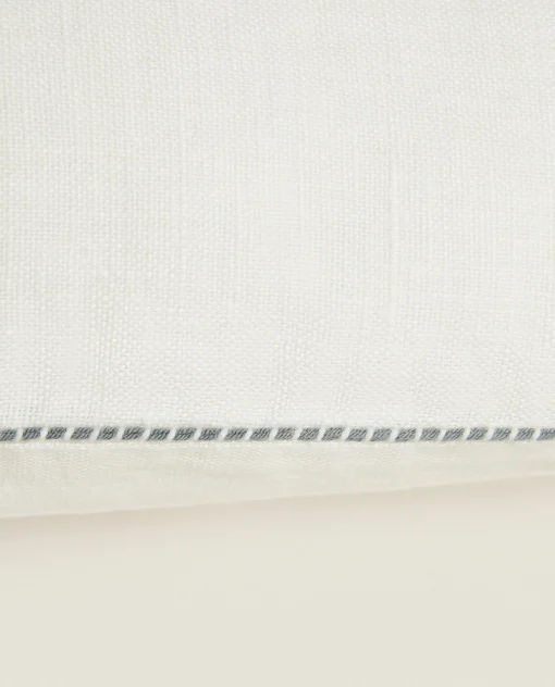 Solid*ZARA Home Throw Pillow Cover With Backstitching White