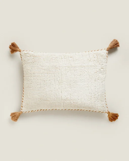 Throw Pillows*ZARA Home Throw Pillow Cover With Tassels Natural Colour