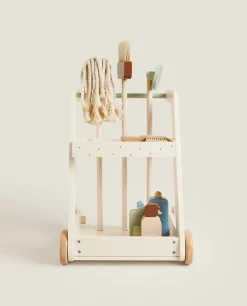 Playing*ZARA Home Toy Cleaning Cart Set Cream