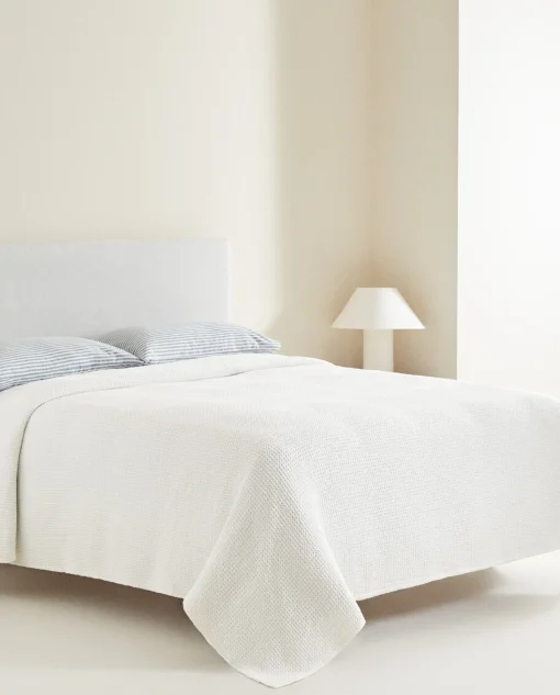 Bedspreads*ZARA Home Waffle Knit Bedspread White