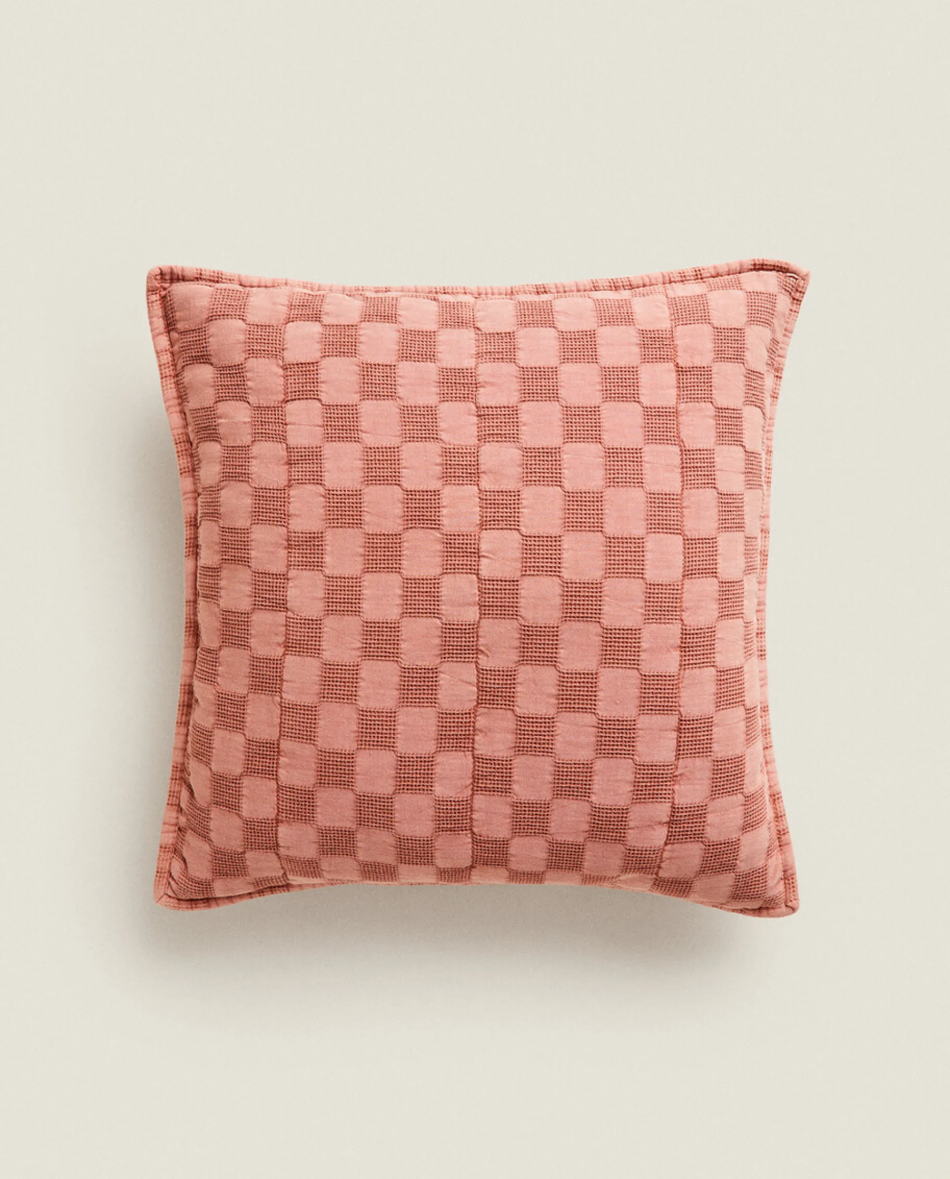 Throw Pillows*ZARA Home Waffle-Knit Throw Pillow Cover Light Red