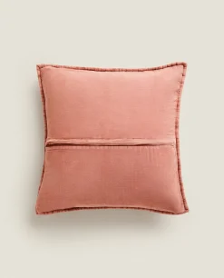 Throw Pillows*ZARA Home Waffle-Knit Throw Pillow Cover Light Red