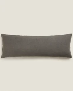 Solid*ZARA Home Washed Linen Throw Pillow Cover Grey