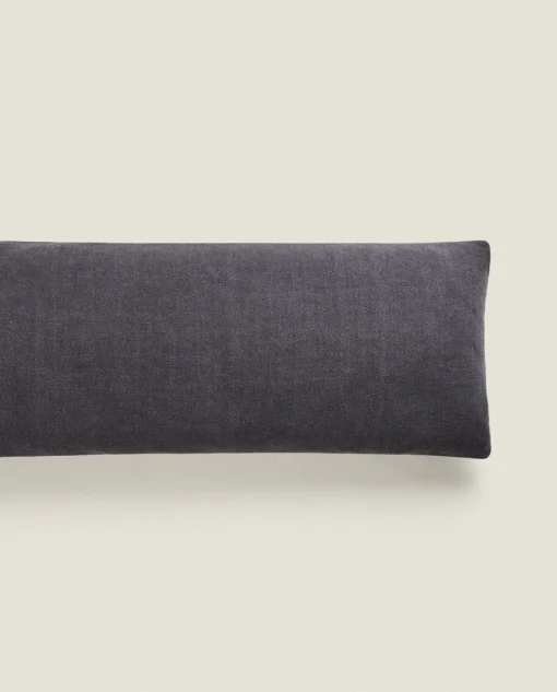 Solid*ZARA Home Washed Linen Throw Pillow Cover Mid-Blue