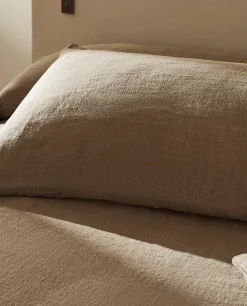 Solid*ZARA Home Washed Linen Throw Pillow Cover Taupe