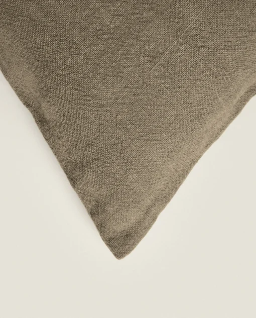 Solid*ZARA Home Washed Linen Throw Pillow Cover Khaki