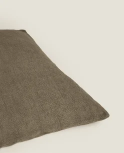 Solid*ZARA Home Washed Linen Throw Pillow Cover Khaki