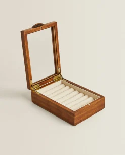 Boxes And Jewelry Boxes*ZARA Home Wood And Linen Jewelry Box Brown