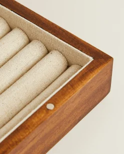 Boxes And Jewelry Boxes*ZARA Home Wood And Linen Jewelry Box Brown