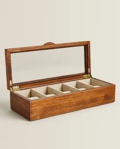 Boxes And Jewelry Boxes*ZARA Home Wood And Linen Watch Box Brown