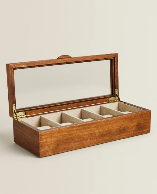 Boxes And Jewelry Boxes*ZARA Home Wood And Linen Watch Box Brown