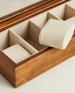 Boxes And Jewelry Boxes*ZARA Home Wood And Linen Watch Box Brown