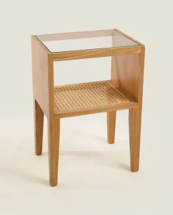Bedside/Occasional Tables*ZARA Home Wooden Bedside Table Natural Colour