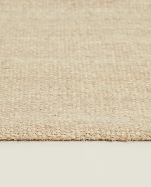 Solid*ZARA Home Wool And Cotton Rug Beige