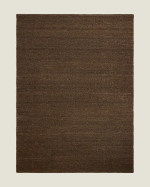 Solid*ZARA Home Wool And Cotton Rug Brown