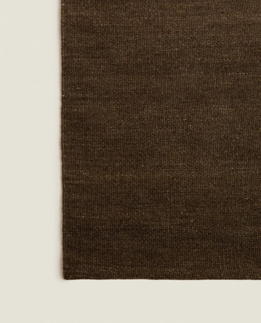 Solid*ZARA Home Wool And Cotton Rug Brown