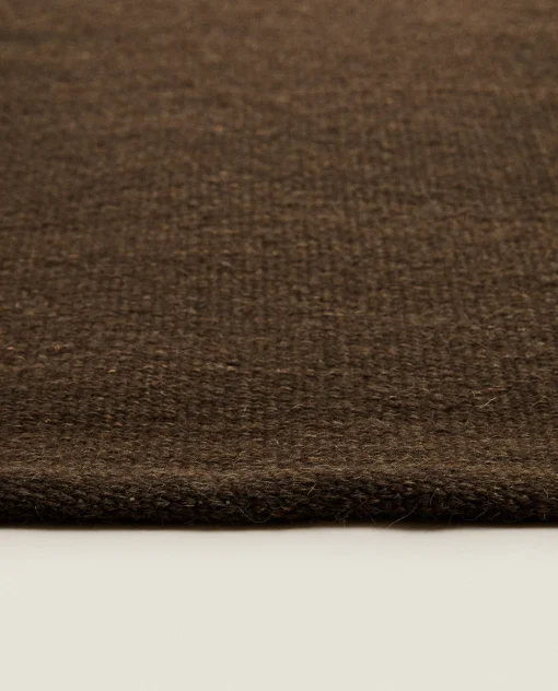 Solid*ZARA Home Wool And Cotton Rug Brown