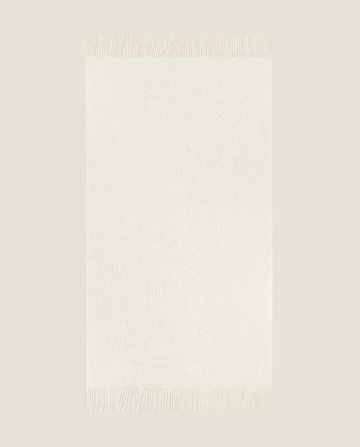 Blankets*ZARA Home Woven Blanket With Fringing White