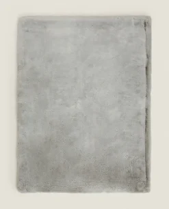 Blankets*ZARA Home Xl Fuzzy Faux Fur Blanket Grey