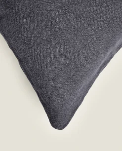 Solid*ZARA Home Xxl Linen Throw Pillow Cover Mid-Blue