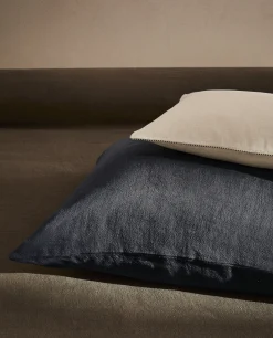 Solid*ZARA Home Xxl Linen Throw Pillow Cover Mid-Blue