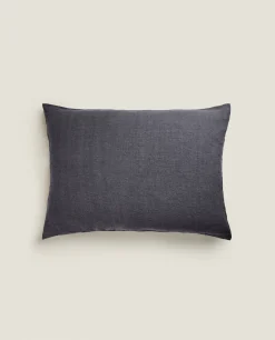 Solid*ZARA Home Xxl Linen Throw Pillow Cover Mid-Blue